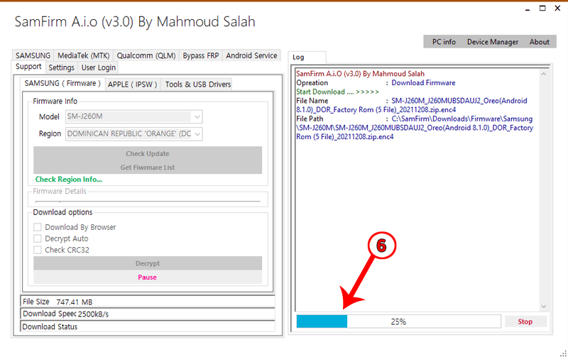 SamFirm Firmware is Downloadig