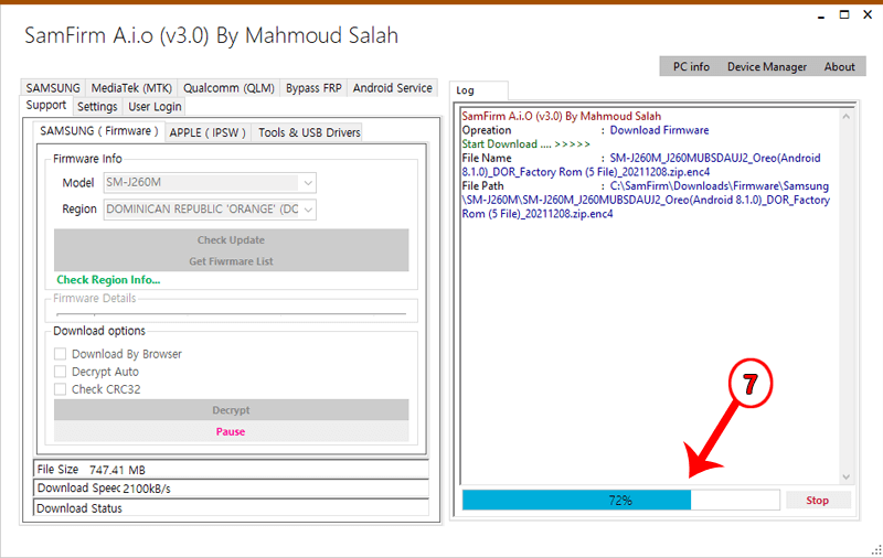 SamFirm Firmware is Downloadig